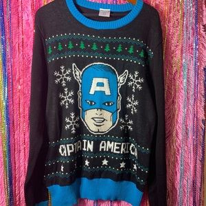Size large captain America’s Christmas sweater